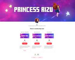 Rizu has a separate website where she has links and paid membership levels which gives access to her original covers, songs, music videos and games mu